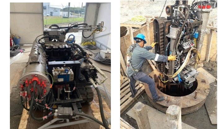 SIL system equipment in the workshop and during intervention on a pile
