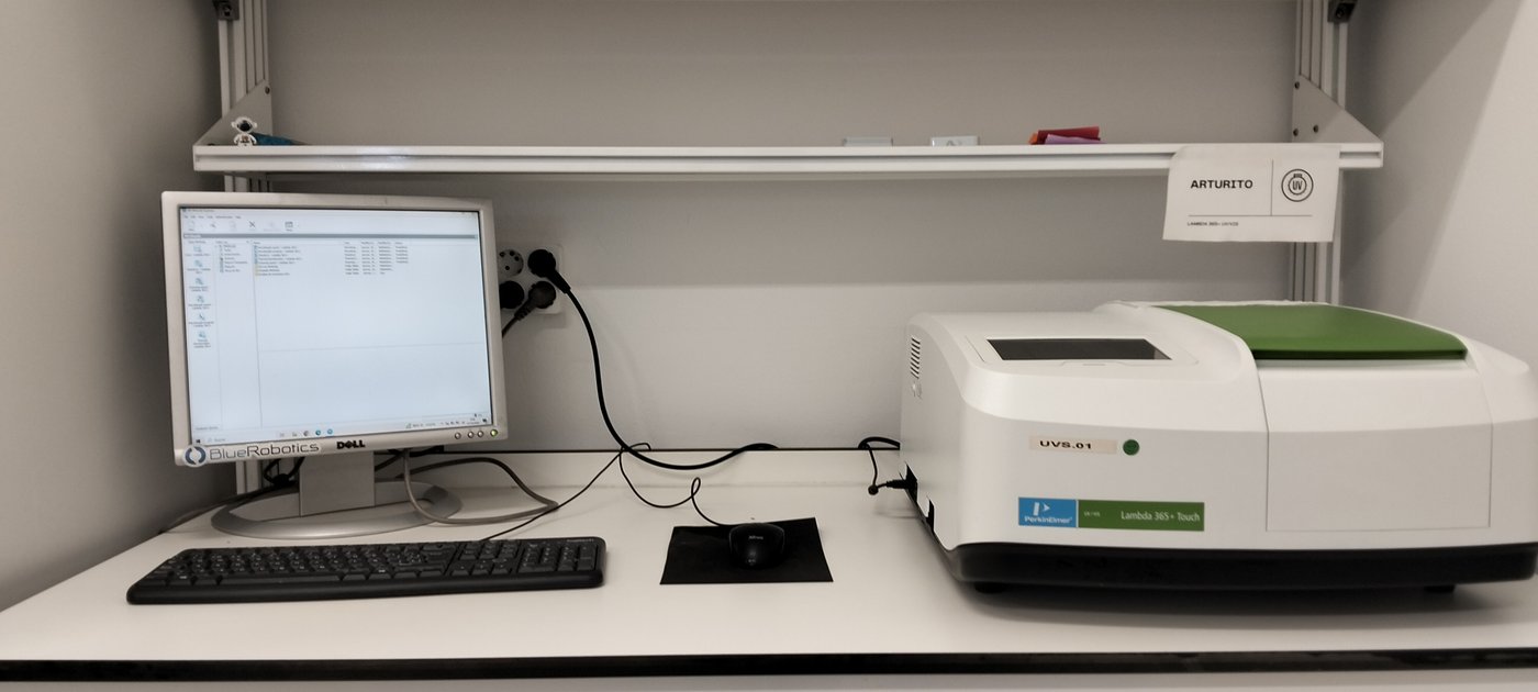 Ultraviolet-visible spectrophotometer with its computer in the laboratory