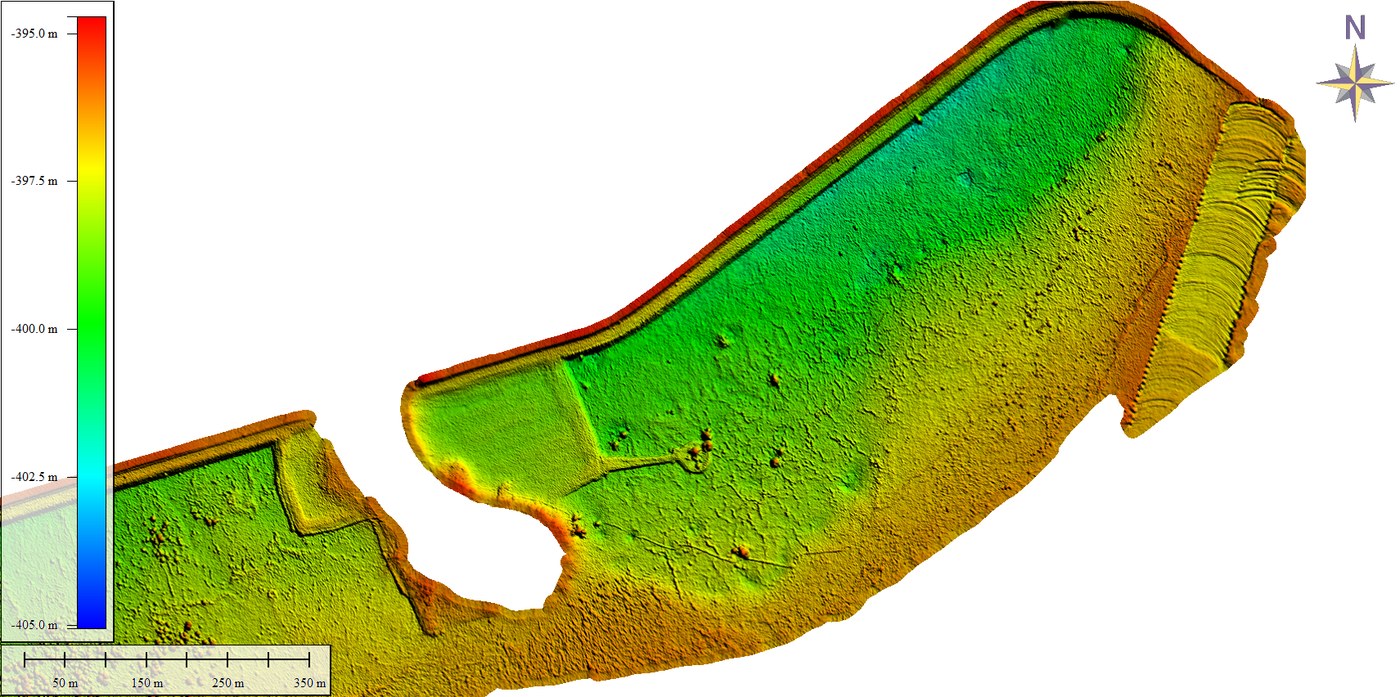 Bathymetric model of the Dead Sea potash extraction pond