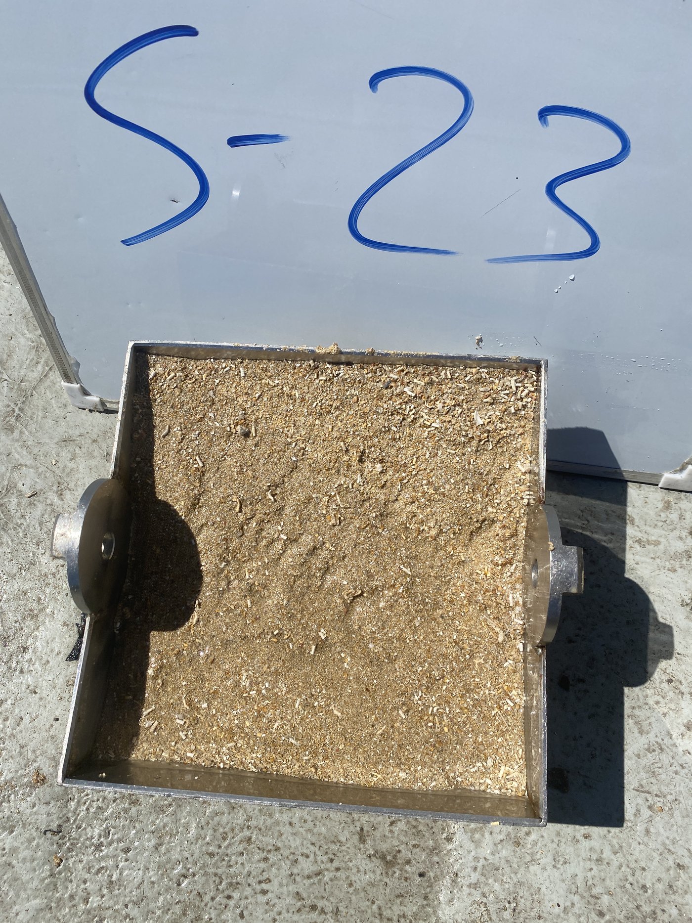 Surface sediment sample taken with a Shipek grab