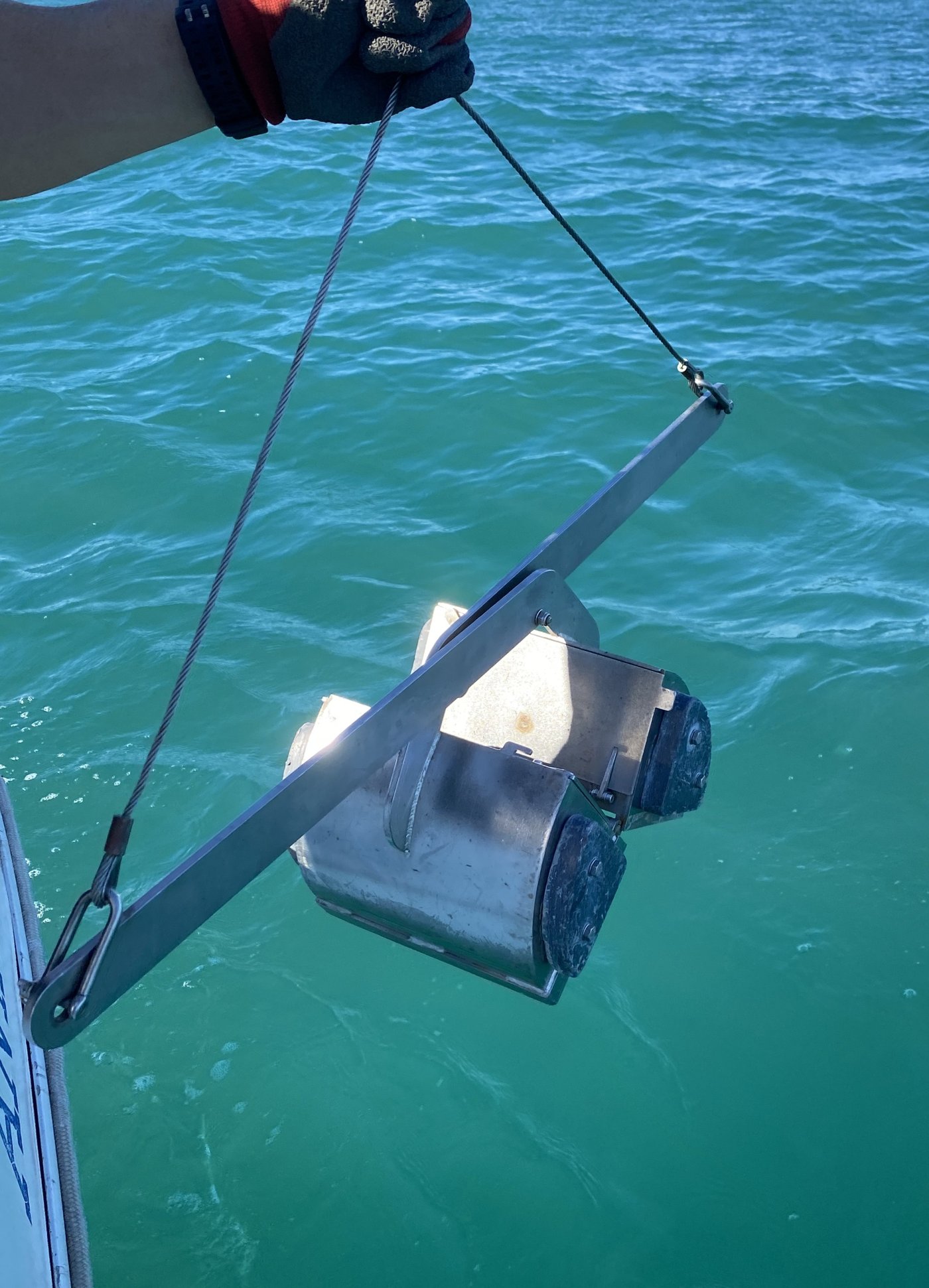 Van Veen grab ready for surface sampling