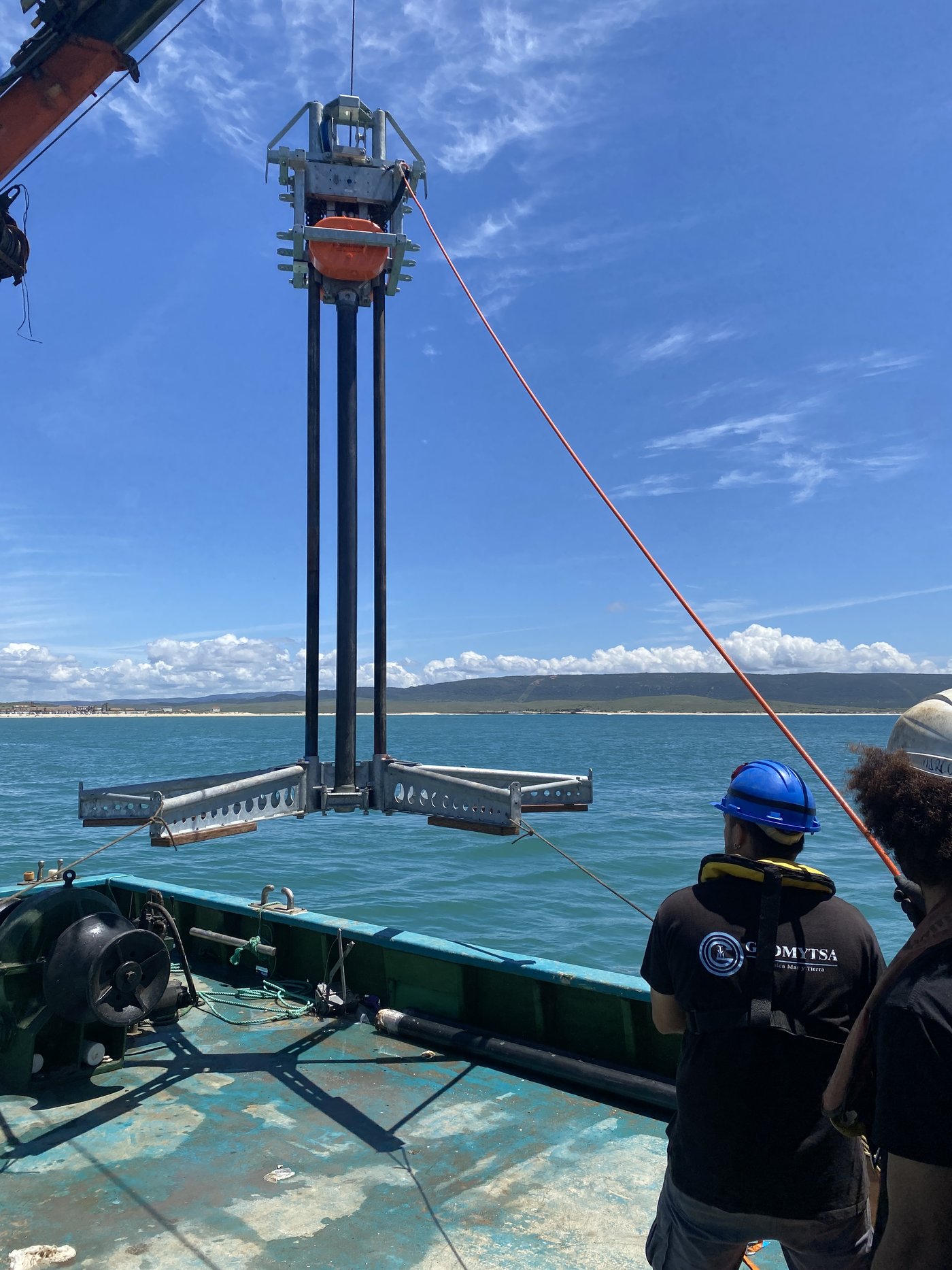 Launching the GeoCorer vibrocorer